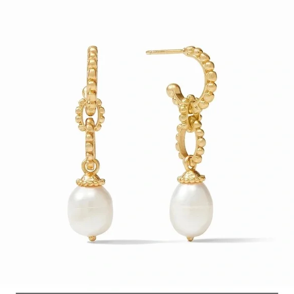 JULIE VOS • Marbella Midi Hoop & Pearl Charm Earrings - Picture 1 of 8